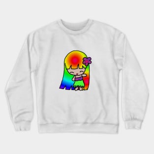 Kawaii Rainbow Hula Girl Crewneck Sweatshirt